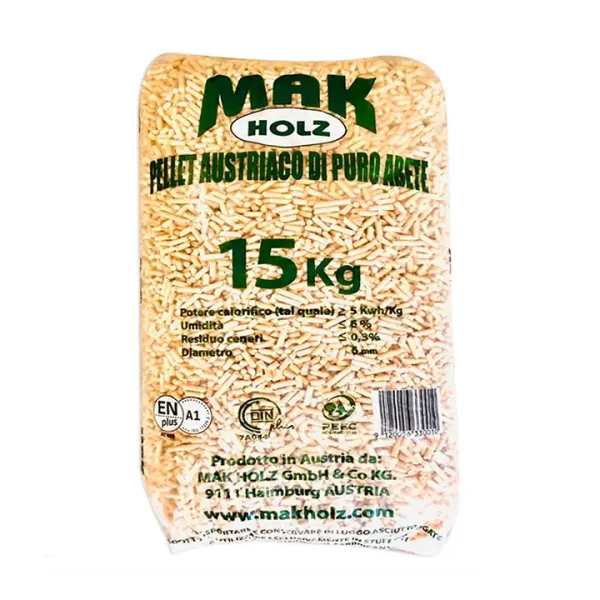 Bancale Pellet Makholz ENplus A1 – Abete Bianco Puro – Combustione Pulita – 72 Sacchi da 15kg