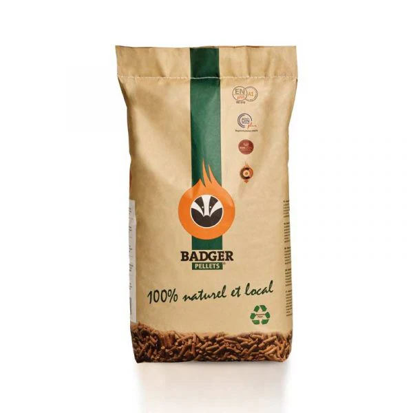 Bancale Pellet Badger ENplus A1 – Abete 100% – Combustione Pulita – 65 Sacchi da 15kg